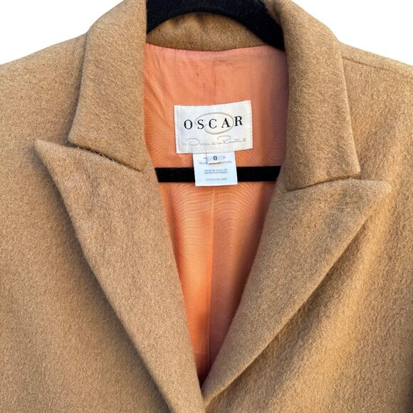 Oscar De La Renta Vintage Womens Camel Hair Notch Lapel Button Front Overcoat 8 - Picture 6 of 11
